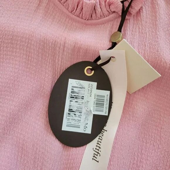 ByTimo Bubble Pink Viscose Shirred Ruffle Long Sleeve Dress XS - Picture 11 of 12